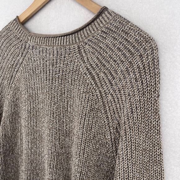 ELLEN TRACY Sweater XL Linda Allard Pullover Cotton Blend Tunic Hi Low Brown VTG - Picture 6 of 14